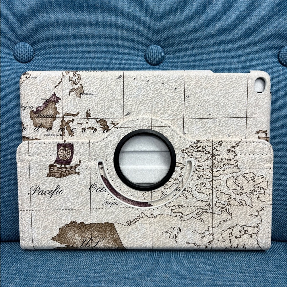 Rotating Map-Print Tablet Case for IPAD 5 or 6 (9.7 inch screen)